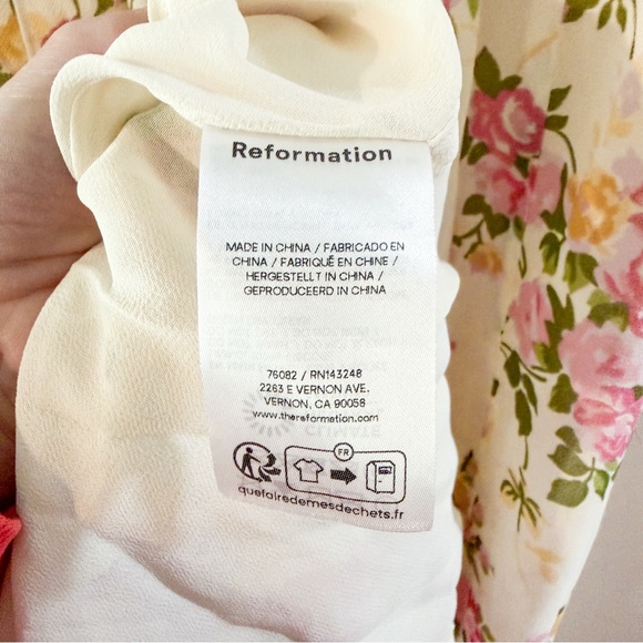 NEW Reformation Iris’s Floral Trumpet Dress Posy Floral Size 8 - Picture 7 of 14